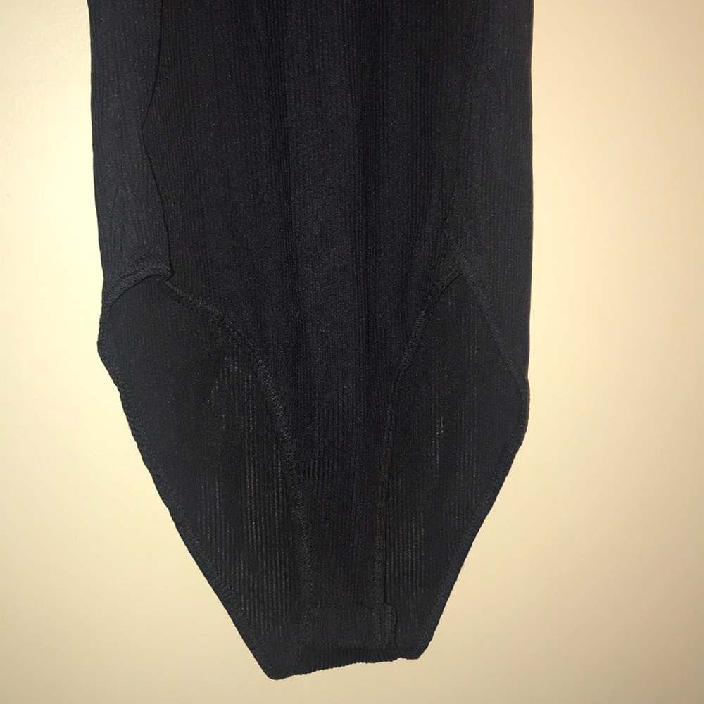 Zara Black Halter Neck Ribbed Top - Picture 4 of 4